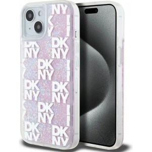 Dkny Etui DKNY Liquid Glitter Multilogo na iPhone 15 / 14 / 13 - różowe