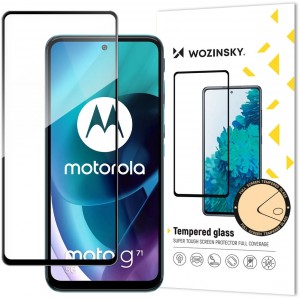 Wozinsky Tempered Glass Full Glue Super Tough Screen Protector Full Coveraged with Frame Case Friendly for Motorola Moto G71 5G black (universal)