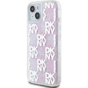 Dkny Etui DKNY Liquid Glitter Multilogo na iPhone 15 / 14 / 13 - różowe