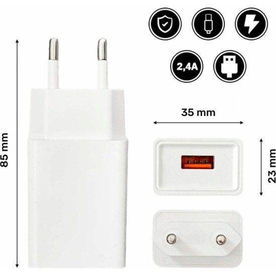 Denmen fast charger USB-C Type C PD 20W 3.6A White