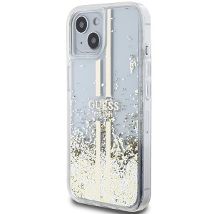 None Guess case for iPhone 15 6,1" GUHCP15SLFCSEGT transparent HC LIQ. GLITTER GOLD STRIPES