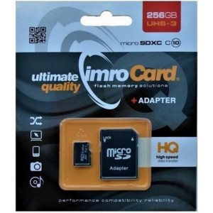 Imro memory card 256GB microSDXC kl. 10 UHS-3 + adapter