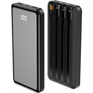 None Forever power bank TB-411 ALLin1 10000 mAh with cables USB-C + Lightning + microUSB black