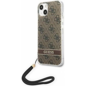 None Guess case for iPhone 14 Plus 6,7" GUOHCP14MH4STW brown HC PC/TPU Print 4G Cord