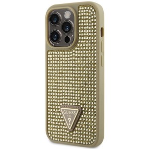 None Guess case for iPhone 14 Pro 6,1" GUHCP14LHDGTPD gold hardcase Rhinestone Triangle