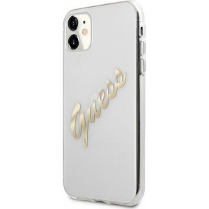 None Guess case for iPhone 12 Pro Max 6,7" GUHCP12LKTRSVGO transparent hard case Vintage Script Gold