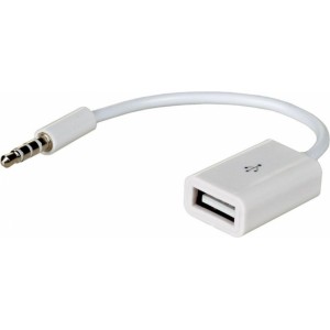 Akyga adapter with cable AK-AD-24 USB A (f) / mini Jack (m) 15cm