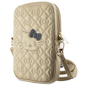 Hello Kitty Bag gold Quilted Bows Strap