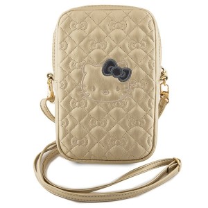 Hello Kitty Bag gold Quilted Bows Strap