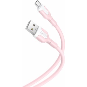 XO cable NB212 USB - microUSB 1,0 m 2,1A pink