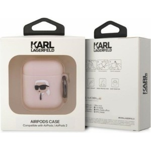 Karl Lagerfeld case for APPLE Airpods 1 / 2 KLA2RUNIKP (3D Sil NFT Karl) pink