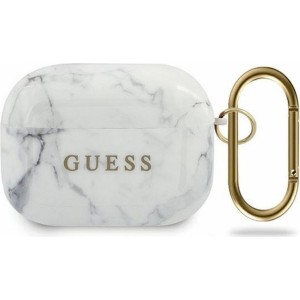 Guess case for APPLE AirPods Pro GUACAPTPUMAWH (Marble Collection) white