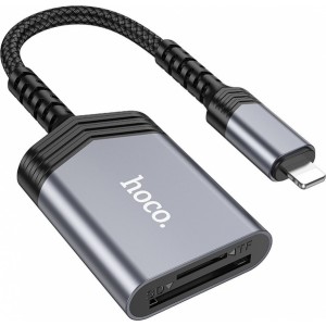 Hoco card reader 2in1 Lightning UA25 gray