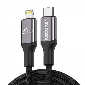 Rocoren Fast Charging cable Rocoren USB-C to Lightning Retro Series 1m (grey)
