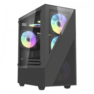 Darkflash Aigo E330M computer case + 4 argb fans (black)