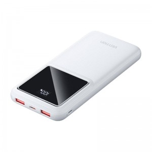 Vention Powerbank, Vention, FHKW0,10000mAh, Micro-USB, USB-C, 2xUSB-A, 22.5W (white)