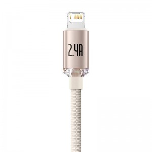 Baseus Kabel USB do iP Baseus Crystal Shine, 2.4A, 2m (różowy)