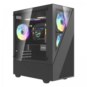 Darkflash Aigo E330M computer case + 4 argb fans (black)