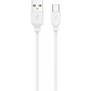 Jellico EU01 USB 12W Universāls USB Adaptīvs Lādētājs 1x USB 2.4A (5-12V) + USB-C 1m Kabelis Balts