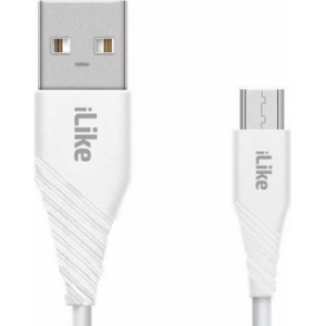 Ilike ICM01 Izturīgs TPE USB uz Micro USB Universālais Lādētāja Kabelis 1m Balts