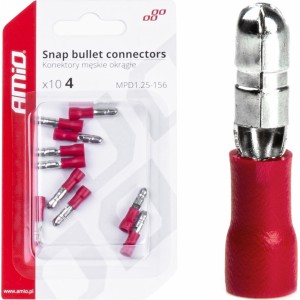 Amio Snap bullet connectors 4mm 0.5-1.5mm2 10A 10 pcs