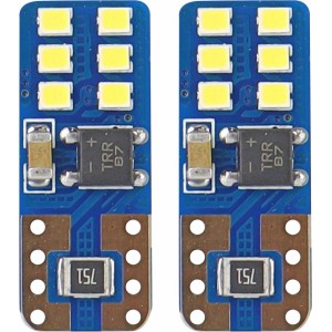 Amio LED CANBUS 12SMD UltraBright 2016 T10e (W5W) White 12V/24V