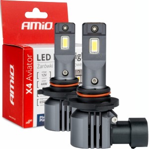 Amio LED Headlights X4-series AVIATOR HB3 9005 6500K max 44W AMIO-03766