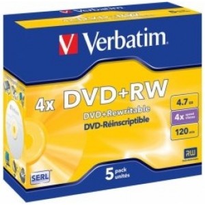 Verbatim Matricas DVD+RW SERL 4.7GB 4x 5 Pack Jewel