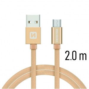 Swissten Textile Quick Charge Universāls Micro USB Datu un Uzlādes Kabelis 2m