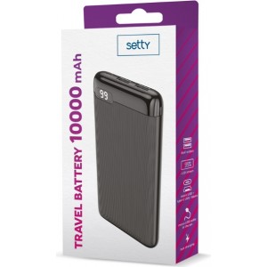 Setty LCD SPBL-10 Power Bank Ārējas Uzlādes Baterija 10000 mAh