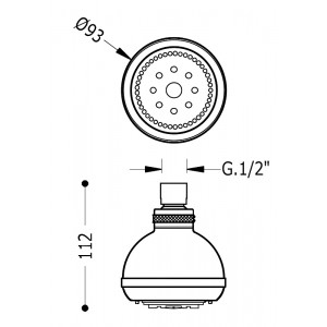 Tres BASIC dušas galva Ø 93mm