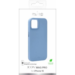 Puro Etui silikonowe Puro Icon Mag Pro MagSafe do iPhone 15 - jasnoniebieskie