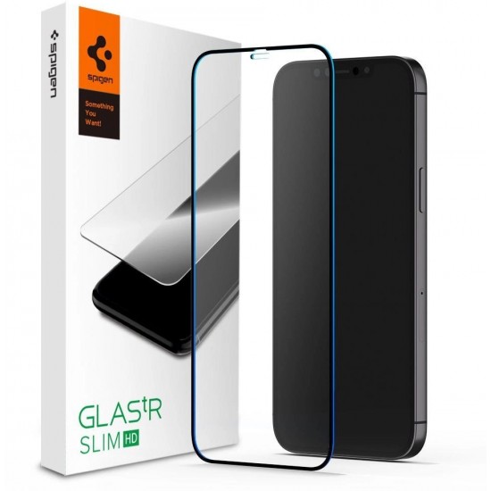 Spigen TEMPERED GLASS Spigen GLASS FC IPHONE 12/12 PRO BLACK (universal)