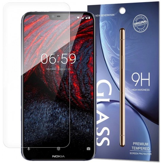 Hurtel Tempered Glass 9H Screen Protector for Nokia 6.1 Plus / Nokia X6 2018 (packaging – envelope) (universal)