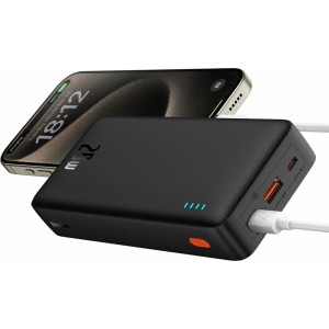 Baseus Airpow 20W 20000mAh Power Bank with Baseus Simple Series USB-A - USB-C 50cm Cable - Black