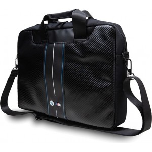 BMW Carbon & Blue Stripe bag for a 16" laptop - black