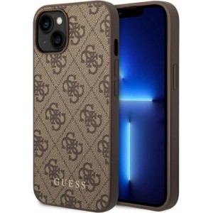 Guess case for iPhone 14 Pro Max 6,7" GUHCP14XG4GFBR brown Basic PC/TPU 4G PU case Gold Logo