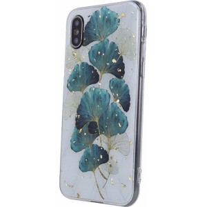 None Gold Glam case for iPhone 15 Plus 6,7" leaves