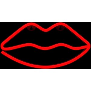 None Neon LED Light LIPS red Bat + USB FLNE08 Forever Light