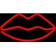 None Neon LED Light LIPS red Bat + USB FLNE08 Forever Light