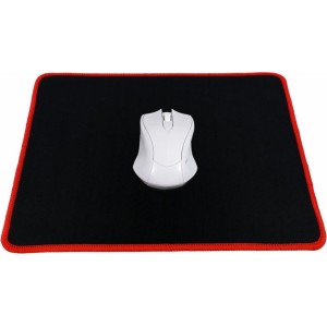 OEM Gaming mousepad 300 x 240 x 3 mm black with red stitching