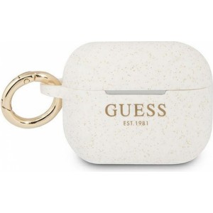 Guess case for APPLE AirPods Pro GUAPSGGEH (Silicone Glitter) white