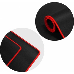 OEM Gaming mousepad 300 x 240 x 3 mm black with red stitching