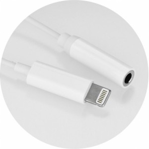 OEM Adapter AUX Lightning (male) to Jack 3,5 mm (female) white