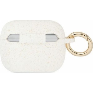 Guess case for APPLE AirPods Pro GUAPSGGEH (Silicone Glitter) white