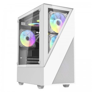 Darkflash Aigo E330M computer case + 4 argb fans (white)