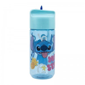 Stor Water bottle with Straw for Kids STOR 75036 430 ml Stitch Palms (blue)