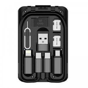 Budi Multi-functional box for phones Budi 515C, 6 types cables (black)