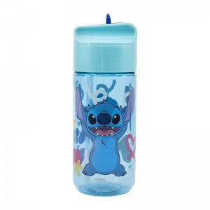 Stor Water bottle with Straw for Kids STOR 75036 430 ml Stitch Palms (blue)