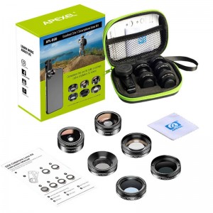 Apexel Mobile lens kit APEXEL APL-DG6V2 6 in 1 universal (black)